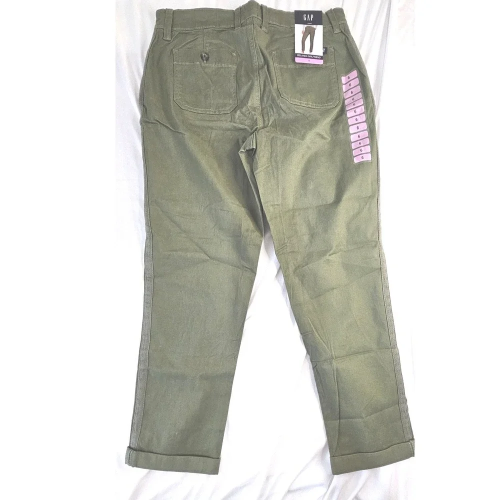 NWT Gap Relaxed Girlfriend Chino Pants Clover‎ Green Size 6 QLP1205S Utility
